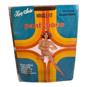 Vintage Lucky Strike Miracle Fit Pantyhose Size Petite/Average French Coffee